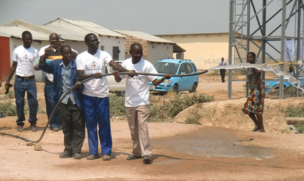 Safe water flows at Chilemba market