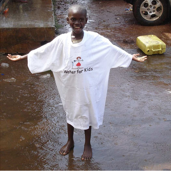 Boy in water for kids tshirt